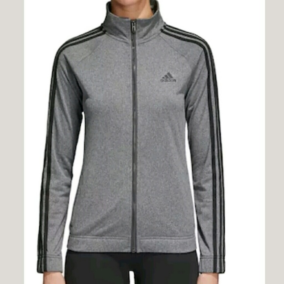 grey adidas track jacket women's